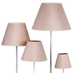 Lampenkap Sofia hoogte 21 cm, wit/goud gestreept