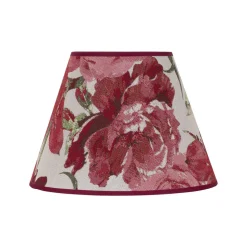 Lampenkap Sofia hoogte 21 cm, bloemenpatroon rood