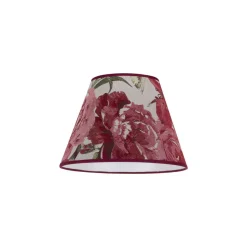 Lampenkap Sofia hoogte 21 cm, bloemenpatroon rood