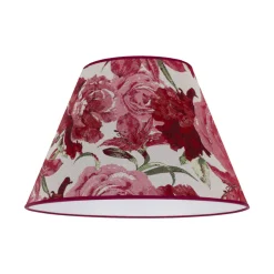 Lampenkap Sofia hoogte 31 cm, bloemenpatroon rood