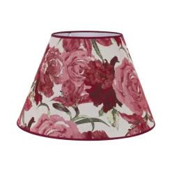 Lampenkap Sofia hoogte 31 cm, bloemenpatroon rood