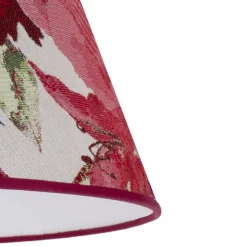 Lampenkap Sofia hoogte 31 cm, bloemenpatroon rood