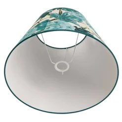 Lampenkap Sofia hoogte 31 cm, bloemenpatroon turquoise