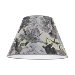 Lampenkap Sofia hoogte 31 cm, bloemenpatroon grijs