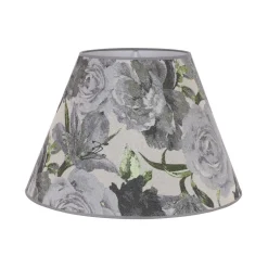 Lampenkap Sofia hoogte 31 cm, bloemenpatroon grijs