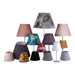 Lampenkap Sofia hoogte 31 cm, zwart/wit