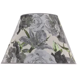 Lampenkap Sofia hoogte 26 cm, bloemenpatroon grijs