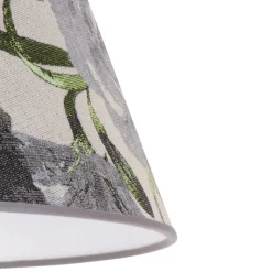 Lampenkap Sofia hoogte 26 cm, bloemenpatroon grijs