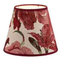 Lampenkap Sofia hoogte 15,5 cm, bloemenpatroon rood