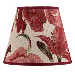 Lampenkap Sofia hoogte 15,5 cm, bloemenpatroon rood