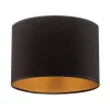 Lampenkap Soho, zwart/goud, textiel, Ø 18 cm