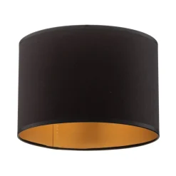 Lampenkap Soho, zwart/goud, textiel, Ø 18 cm