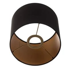 Lampenkap Soho, zwart/goud, textiel, Ø 18 cm