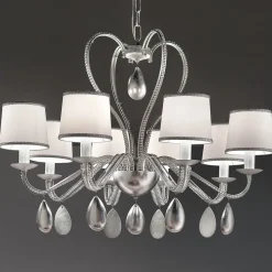 8-lamps kroonluchter Anouk zilver