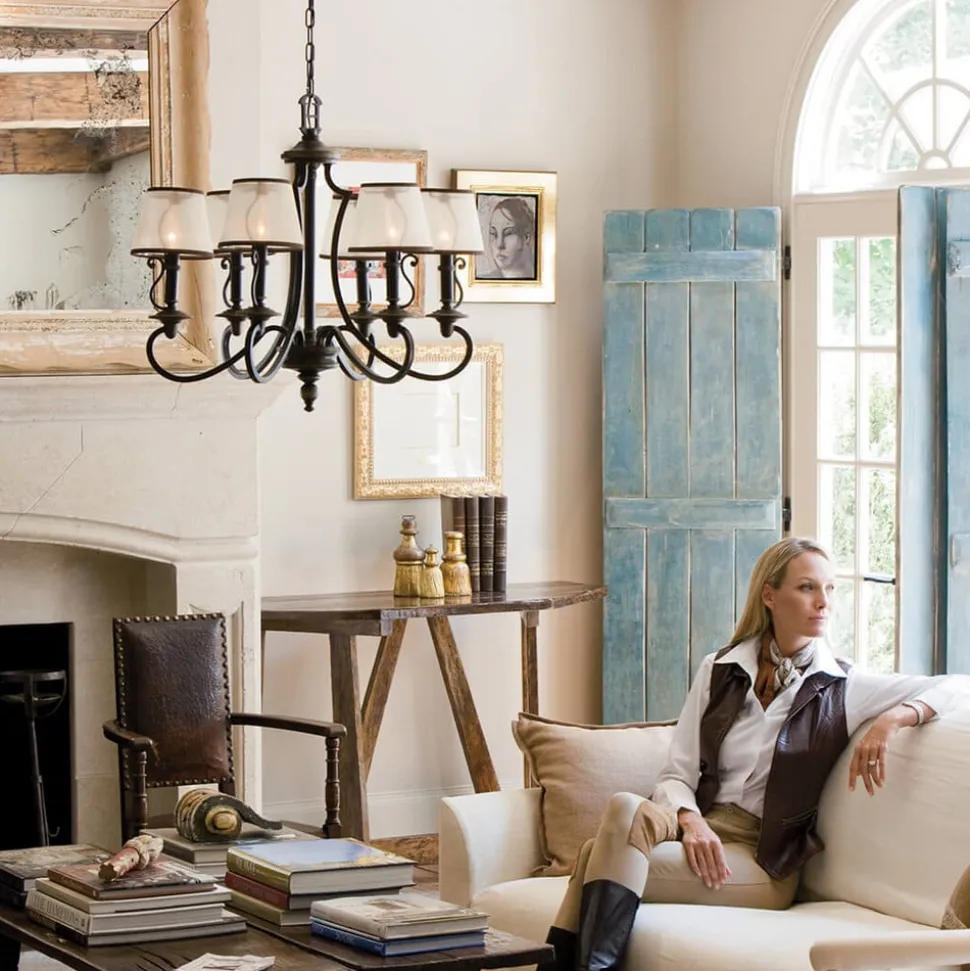 6-lamps kroonluchter Plymouth