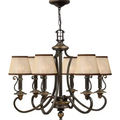 6-lamps kroonluchter Plymouth