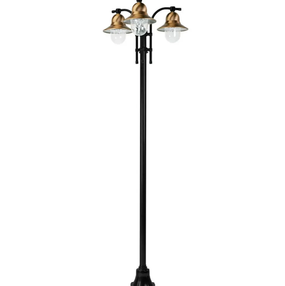 3-lamps lantaarnpaal Toscane, zwart
