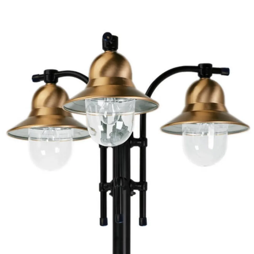 3-lamps lantaarnpaal Toscane, zwart