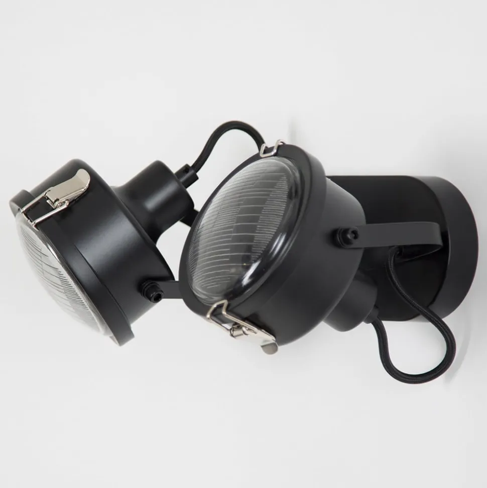 2-lamps Satellite wandlamp in zwart