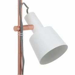 2-lamps vloerlamp Haldar in wit/koper