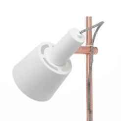 2-lamps vloerlamp Haldar in wit/koper