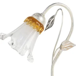 Lancia tafellamp, ivoorkleurig, 1-lamp, ijzer, glas