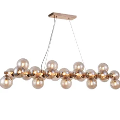 Langwerpige hanglamp Dallas, goudkleurig