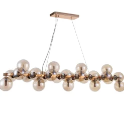 Langwerpige hanglamp Dallas, goudkleurig