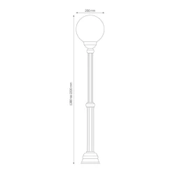 Lantaarnpaal 1143, 1-lamp, zwart/wit
