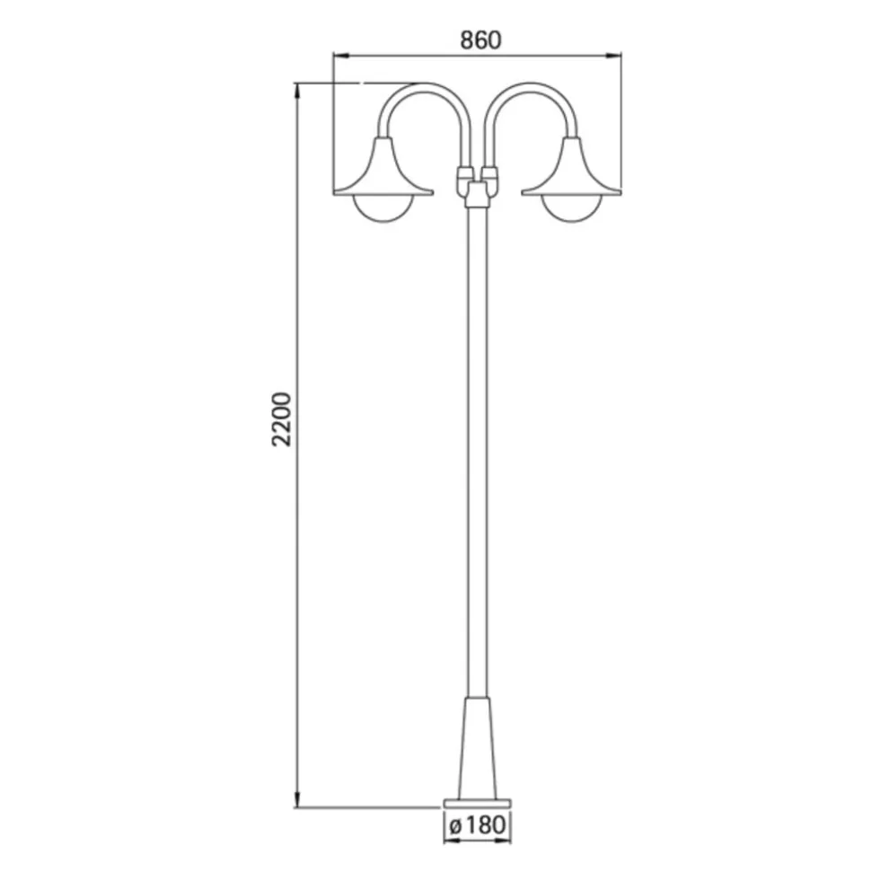 Lantaarnpaal 171, 2-lamps, wit