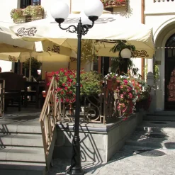 Lantaarnpaal 1144, 3-lamps, zwart/wit