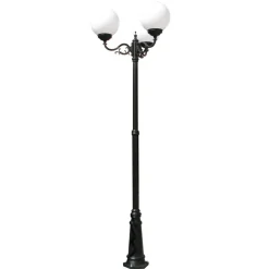 Lantaarnpaal 1144, 3-lamps, zwart/wit