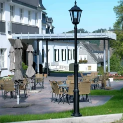 Lantaarnpaal 4147 zwart met kathedraalglas