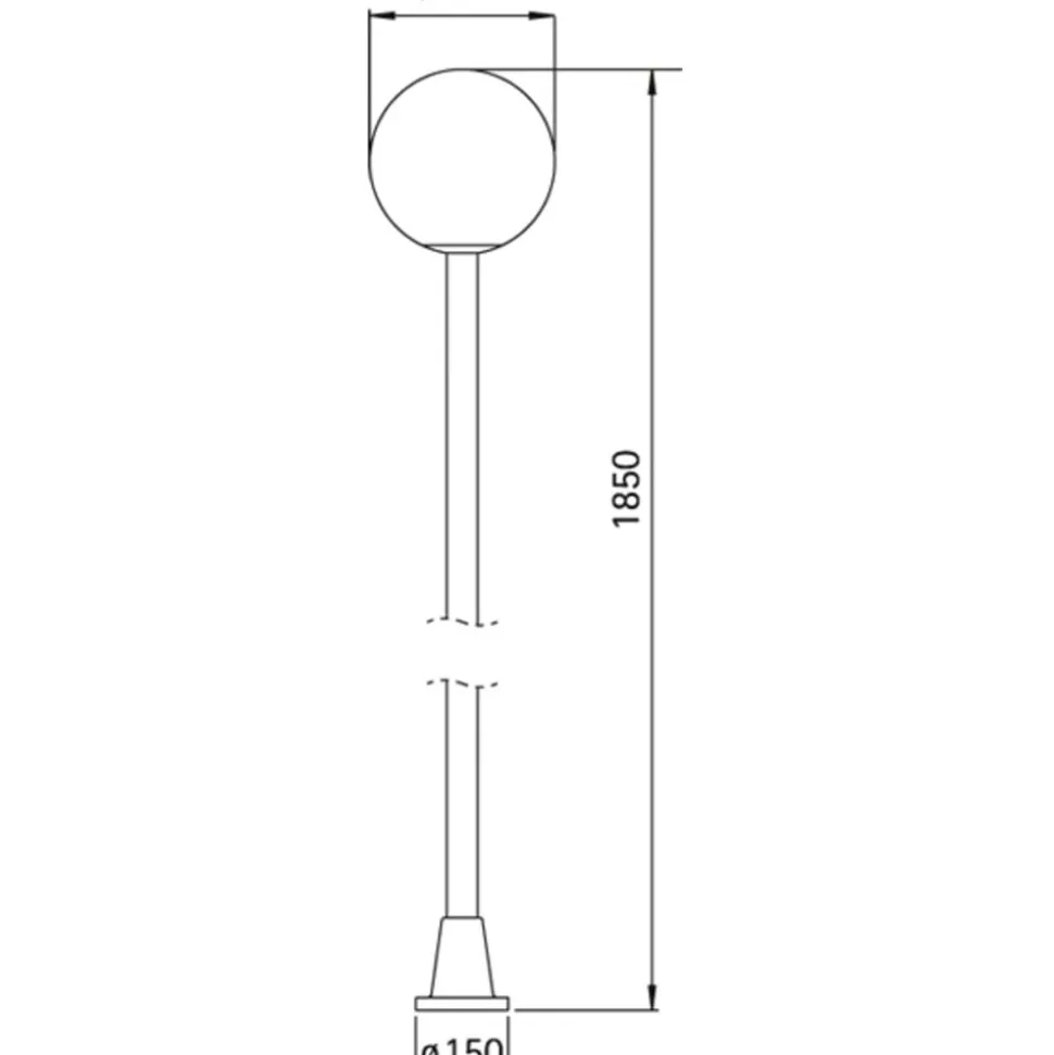 Lantaarnpaal KRISTALLKUGEL zwart