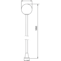 Lantaarnpaal KRISTALLKUGEL wit