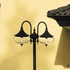 Lantaarnpaal Libra 2-lamps zwart