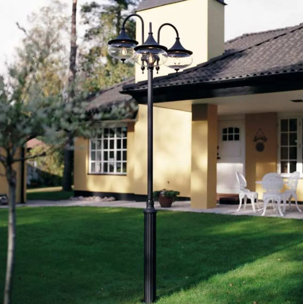 Lantaarnpaal Libra 3-lamps zwart