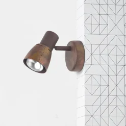 Lava wandspot, breedte 8 cm, antiek koper, metaal