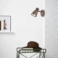 Lava wandspot, breedte 8 cm, antiek koper, metaal