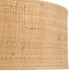 Leano beige ronde plafondlamp van rotan