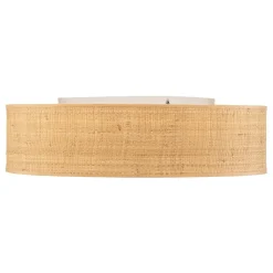 Leano beige ronde plafondlamp van rotan
