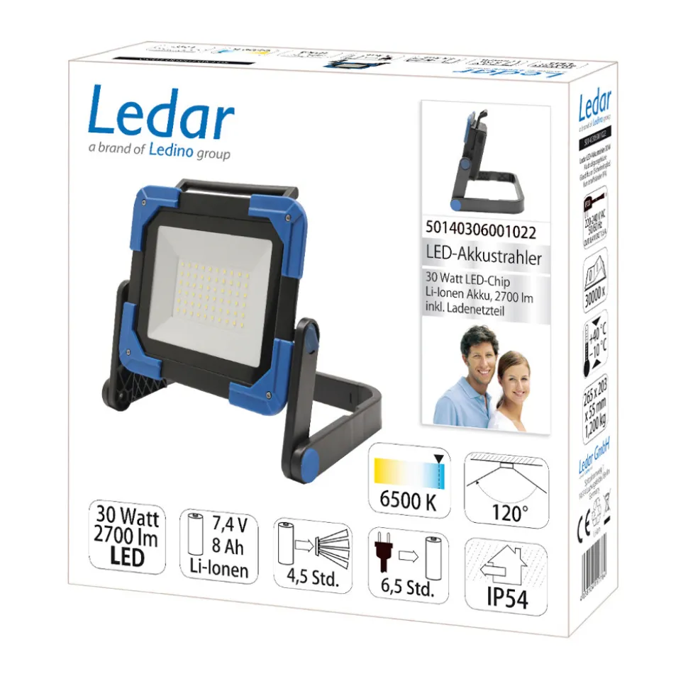 LED accu-spot Ledar, 30W, 2.700K