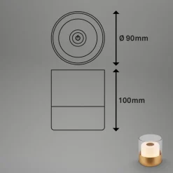 LED accu-tafellamp 7483 IP44 dimmer, goud