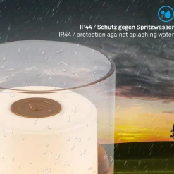 LED accu-tafellamp 7483 IP44 dimmer, goud