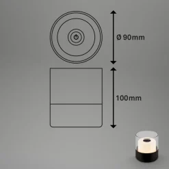 LED accu-tafellamp 7483 IP44 dimmer, zwart