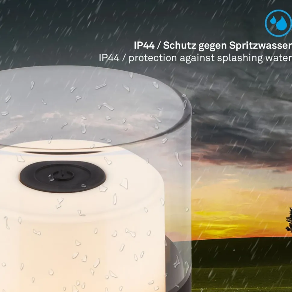 LED accu-tafellamp 7483 IP44 dimmer, zwart