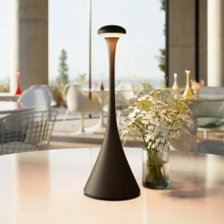 LED accu-tafellamp Nudrop, IP54, nachtzwart