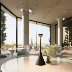 LED accu-tafellamp Nudrop, IP54, nachtzwart