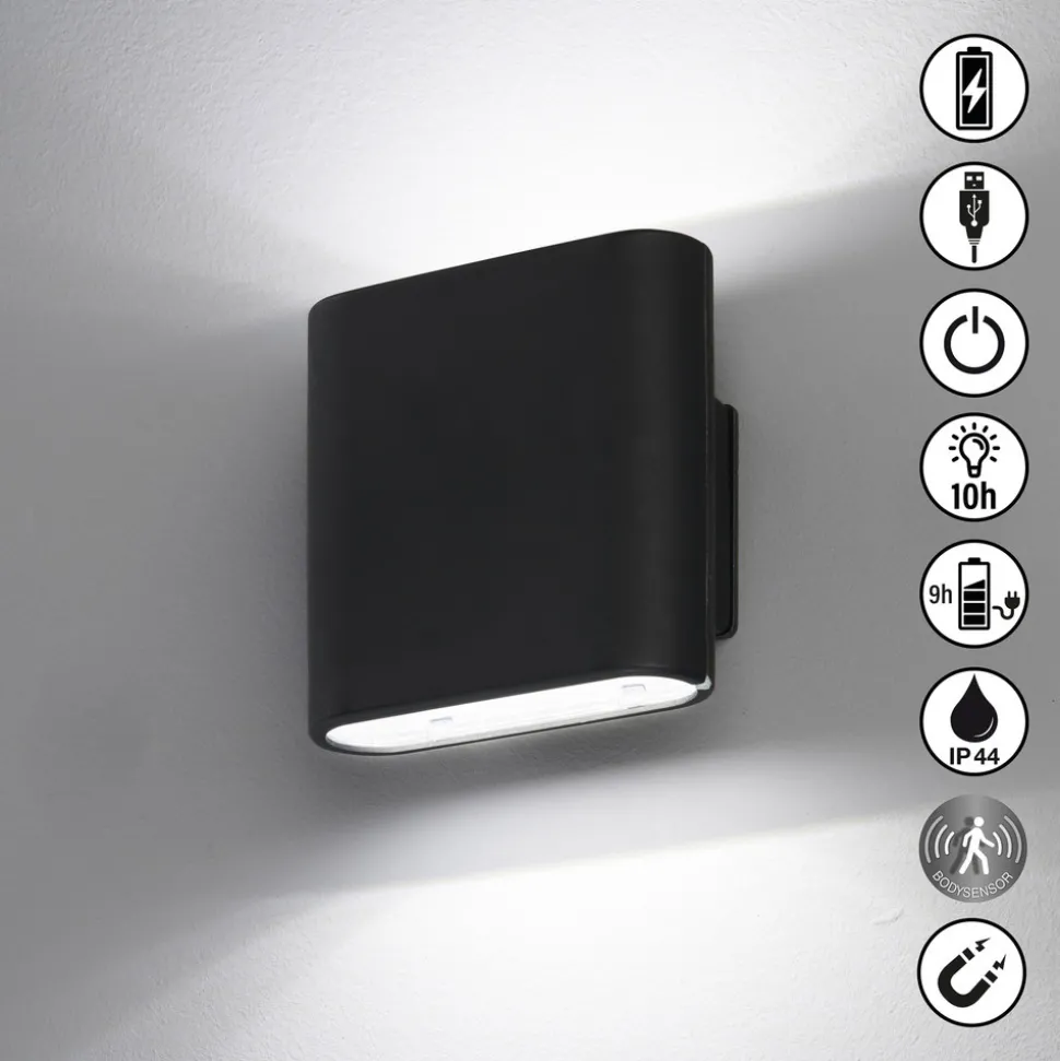 LED accu-wandlamp Magnetics 2-lamps breedte 10cm