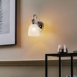 LED badk wandlamp Cora m gl lampenkap, m 1 lampje